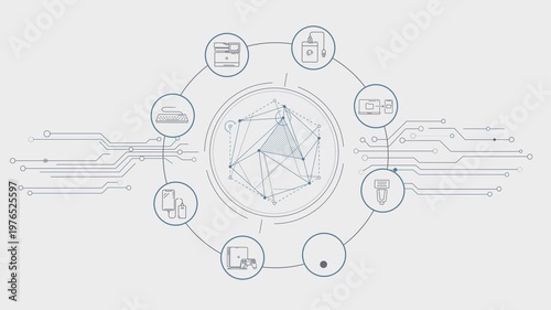 Visualization of a digital system managing devices and data flow
