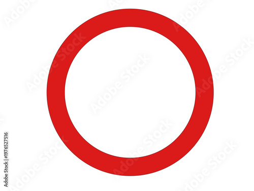 Red circular border symbolizing universal prohibition, stop, or a warning