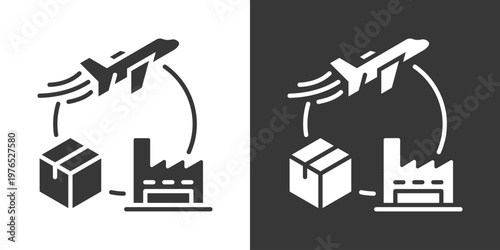 International Delivery Icon Set Vector Collection Isolated In Black And White