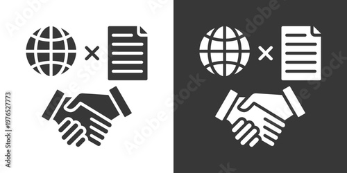 Trade Agreement Icon Set Vector Collection Isolated In Black And White