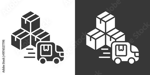 Package Delivery Icon Set Vector Collection Isolated In Black And White