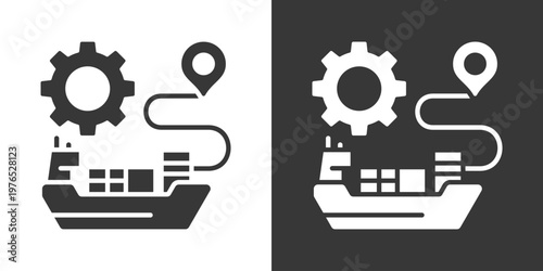 Shipping Control Icon Set Vector Collection Isolated In Black And White