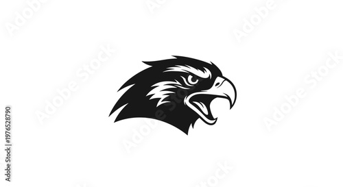 Black eagle head illustration profile.