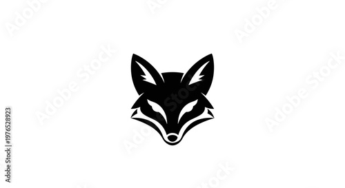 Black Fox Head Illustration.