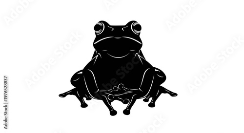 Black Frog Silhouette Sitting Down.