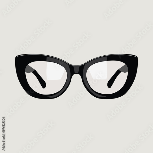 Black Stylish Cat-eye Eyeglasses Frame Isolated on Plain Background
