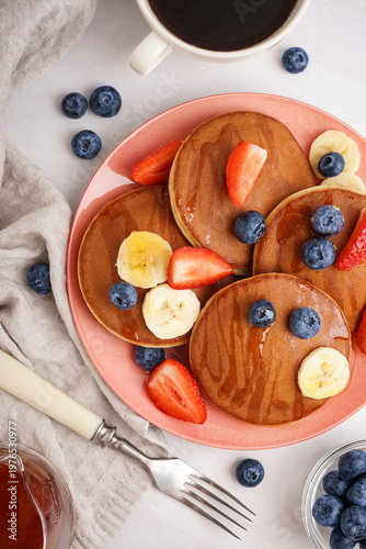Tasty pancakes with blueber...