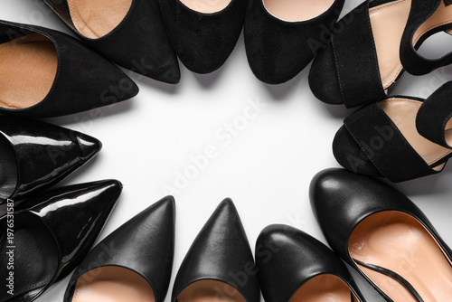 Frame made of black shoes o...