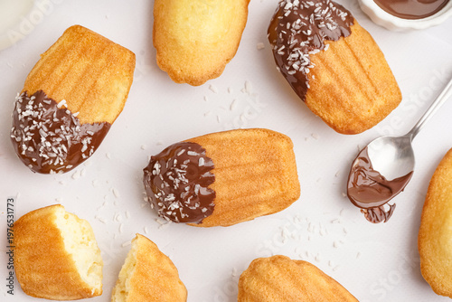 Delicious madeleines with c...