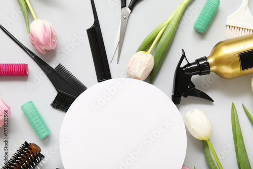 Blank card with hairdresser...