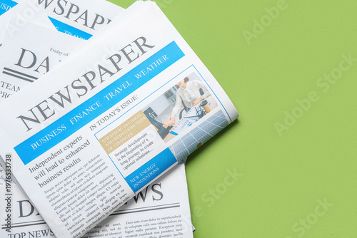 Different newspapers on gre...