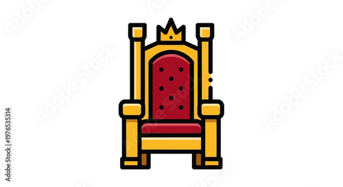 Royal Throne Icon - King Queen Emperor Seat with Crown