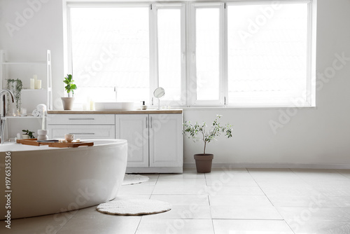 Interior of light bathroom ...