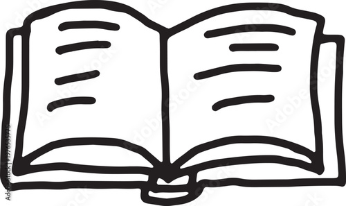 Hand drawn open Bible representing the word of God and spiritual guidance