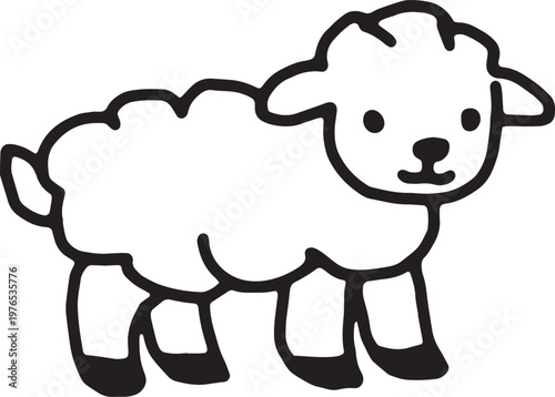 Hand drawn Lamb of God symbolizing innocence and sacrifice in Christian tradition