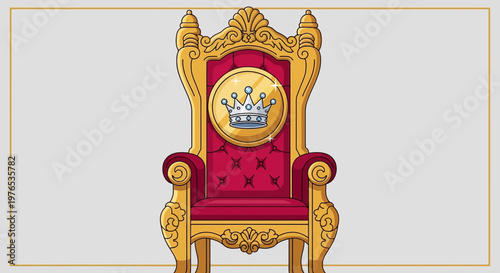 Ornate Golden Throne with Crown Emblem