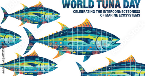 Tuna Mosaic Banner Design for World Tuna Day Celebration