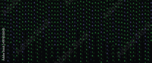 Digital background green matrix. Binary computer code. Vector Illustration. Hacker concept.