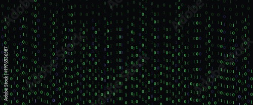 Digital background green matrix. Binary computer code. Vector Illustration. Hacker concept.