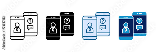 Online Consultation Icon Set Multiple Style Collection