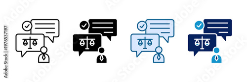 Legal Consultation Icon Set Multiple Style Collection