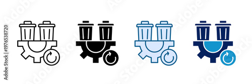 Waste Management Icon Set Multiple Style Collection