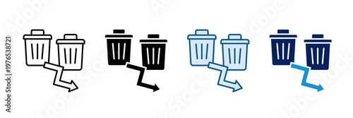 Reduce Waste Icon Set Multiple Style Collection