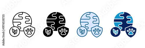 Wildlife Protection Icon Set Multiple Style Collection