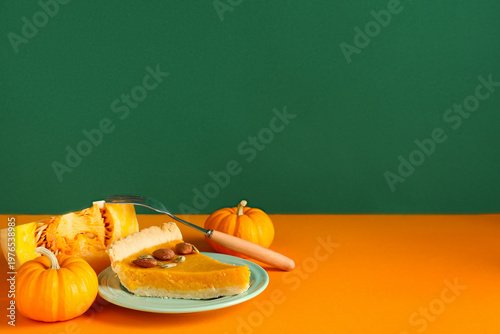 Plate with piece of delicio...