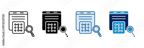 Pattern Recognition Icon Set Multiple Style Collection