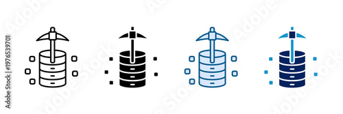 Data Mining Icon Set Multiple Style Collection