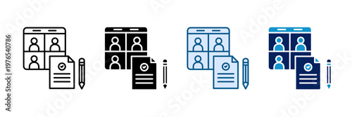 Webinar Registration Icon Set Multiple Style Collection