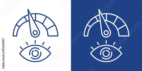 Monitoring Control Blue And White Icon Style Collection