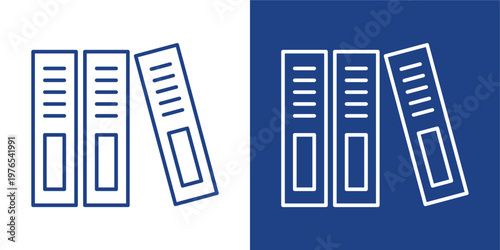 Record Document Blue And White Icon Style Collection
