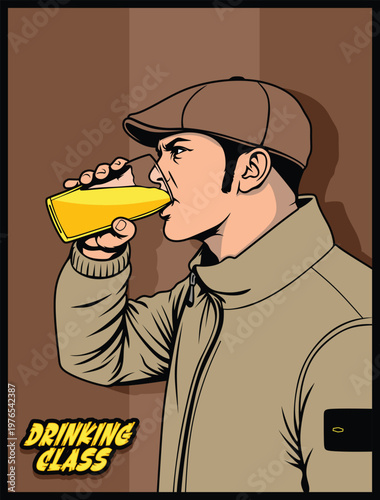 drinking class ultras casual hooligan football fans sticker logo vector design
