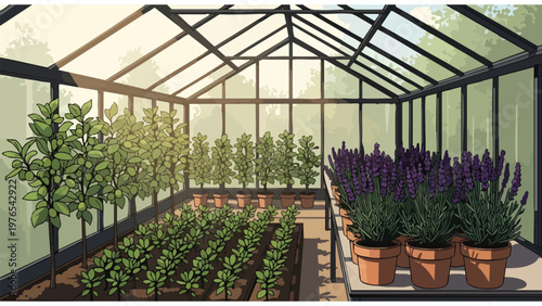 Greenhouse Interior Plant Growing Business Commercial Agriculture Farming