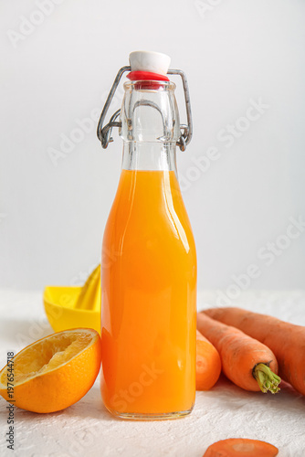 Bottle of fresh carrot juic...