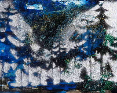 Peinture à l'huile d'une forêt boréale