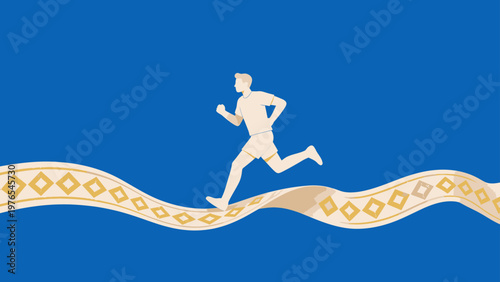 Person running on decorative path