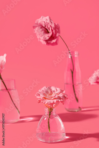 Glass bottles with beautifu...