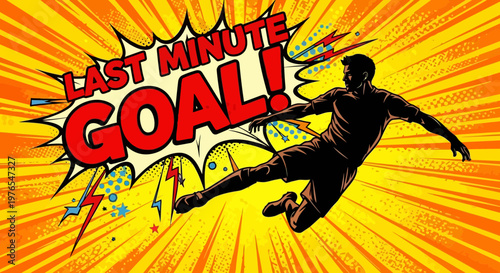 Soccer Player Scores Last Minute Goal in Comic Book Style