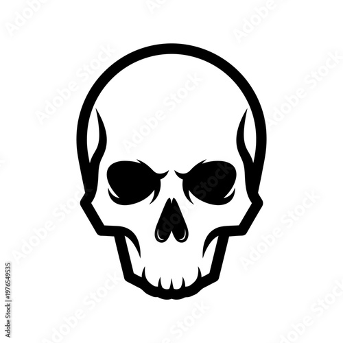 Black Skull Icon Graphic Design Element.