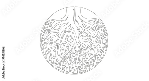 Circular Tree Roots Graphic Design