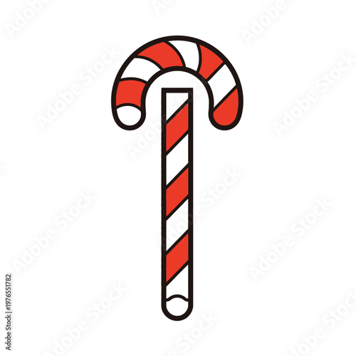 A festive candy cane, a sweet treat for the holiday season