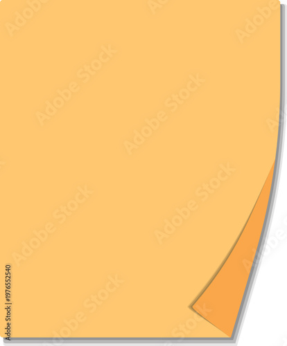 말린 종이_직사각형_주황_그림자