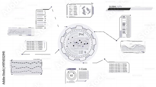 Animated display with an abstract digital data processing system