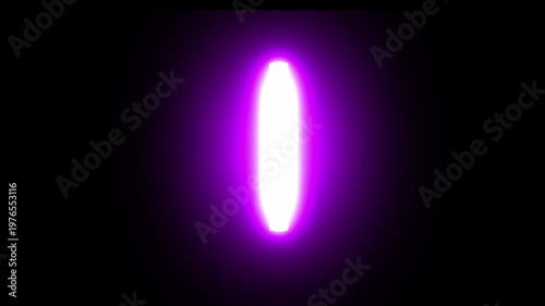 Purple Neon Vertical Glowing Tube Looping Animation on Black Background