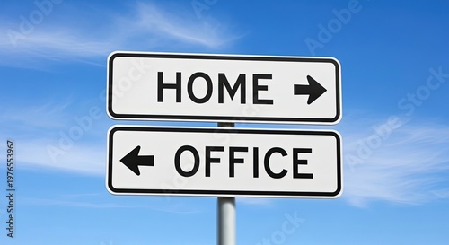 Directional signpost home and office choices
