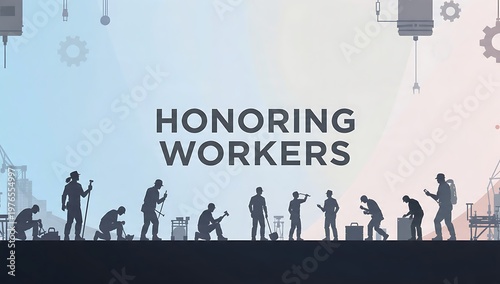 A powerful silhouette illustration celebrating the diverse roles, dedication, and invaluable contributions of workers across various industries and historical eras