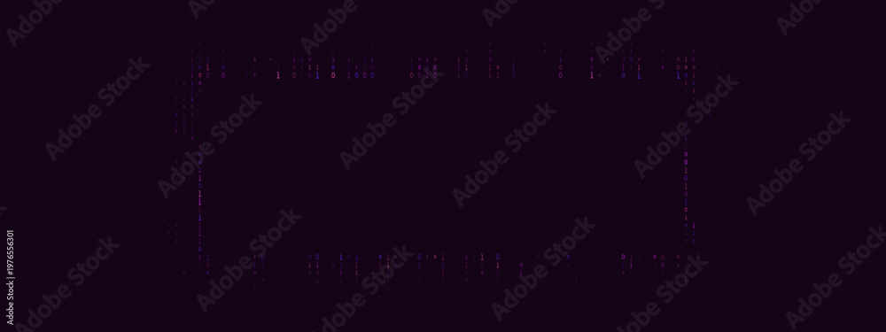 Obraz premium Cybersecurity Data Breach Frame, Digital Glitch Border for Hacking and Privacy Concept